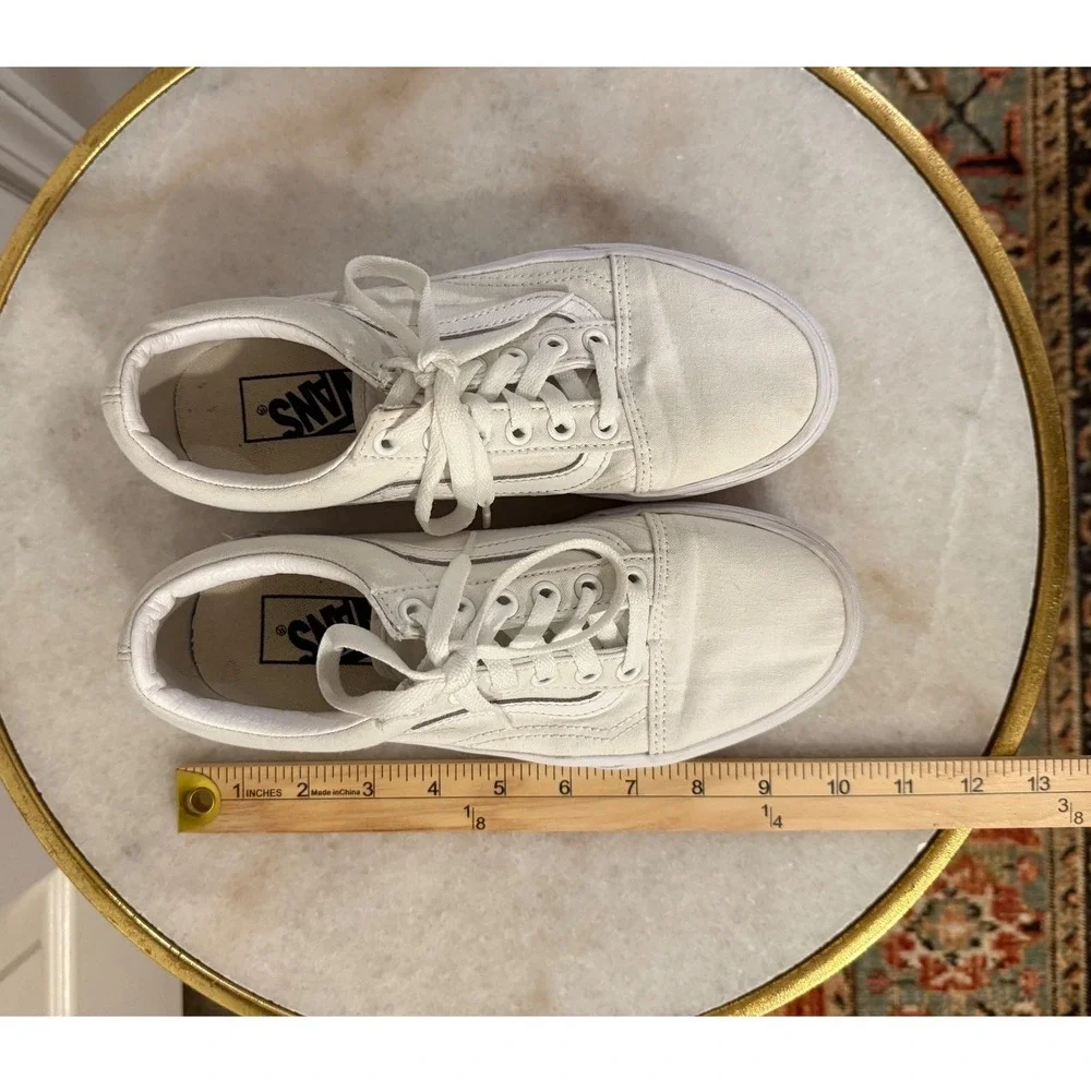 Vans‎ Old Skool Platform White Canvas Sneakers US Women 7